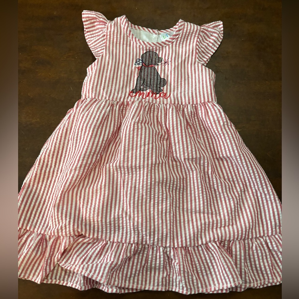Girls 4th of July monogram dress “Emma” size 3t